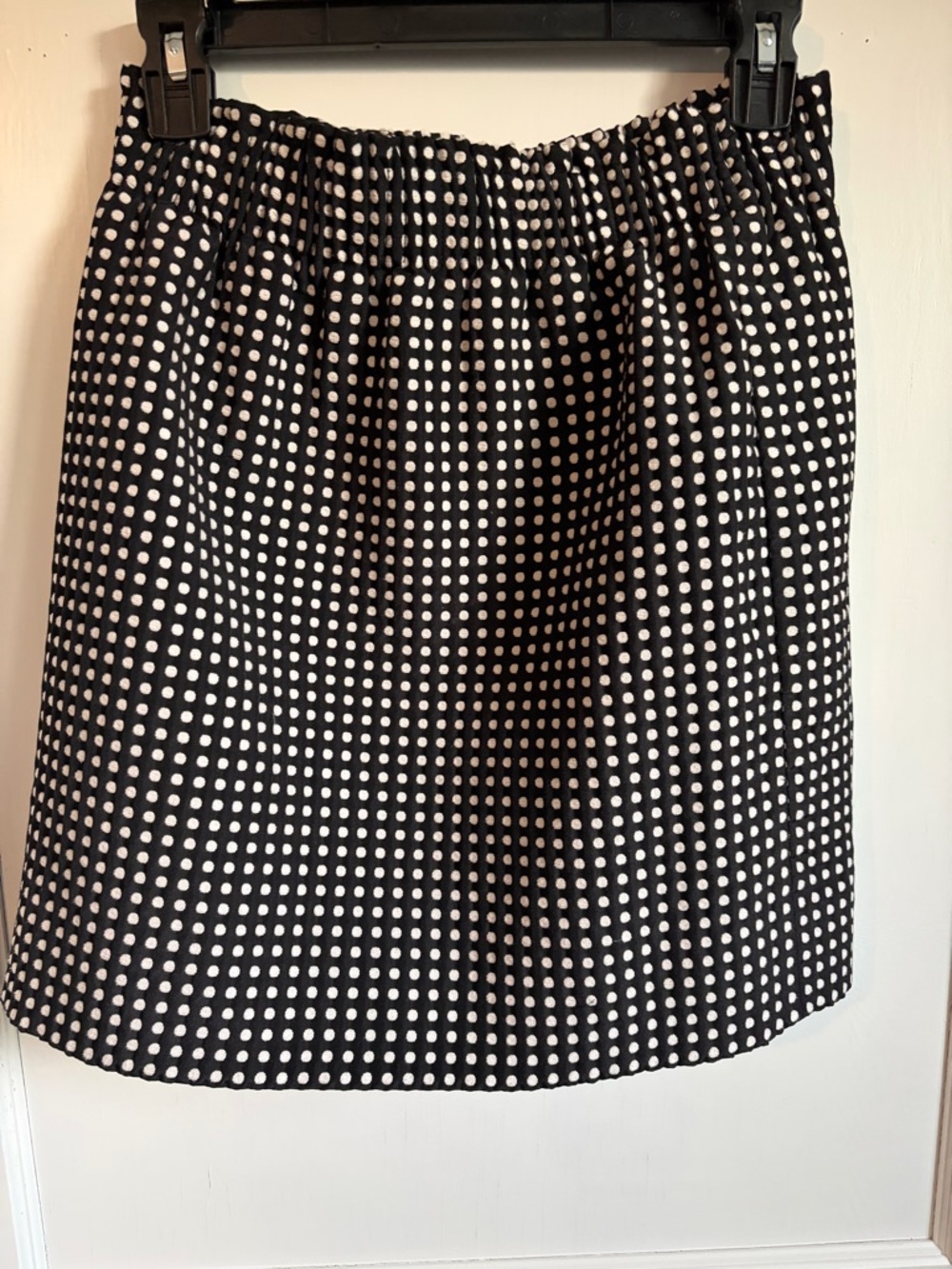 J. Crew Black and White Polka Dot Midi Skirt